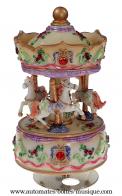 Carrousels musicaux miniatures en résine Mini carrousel musical miniature : carrousel musical en résine 14141