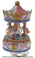 Carrousels musicaux miniatures en résine Mini carrousel musical miniature : carrousel musical en résine 14142