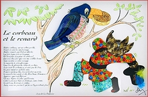 Tableaux musicaux pour enfants Tableau musical pour chambres d'enfants : tableau musical "le corbeau et le renard"