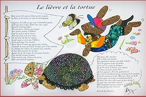 Tableaux musicaux pour enfants Tableau musical pour chambres d'enfants : tableau musical "le lièvre et la tortue"