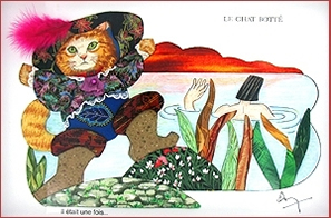 Tableaux musicaux pour enfants Tableau musical pour chambres d'enfants : tableau musical "le chat botté"