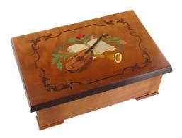 Boîtes à musique traditionnelles fabriquées en France Boîte à musique avec marqueterie traditionnelle : marqueterie instruments de musique