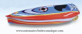 Jouets mécaniques en métal, tôle ou fer blanc Jouet en métal, tôle et fer blanc : jouet bateau pop-pop en métal agraphé