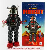 Jouets mécaniques en métal, tôle ou fer blanc non disponibles Jouet mécanique en métal, tôle et fer blanc : jouet mécanique robot noir