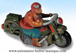 Jouets mécaniques en métal, tôle ou fer blanc non disponibles Jouet mécanique en métal, tôle et fer blanc : jouet mécanique personnage sur moto