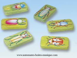 Jouets mécaniques en métal, tôle et fer blanc Jouet mécanique en métal, tôle et fer blanc : jouet mécanique insectes clac-clac