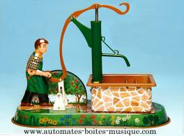 Jouets mécaniques en métal, tôle ou fer blanc Jouet mécanique en métal, tôle et fer blanc : jouet mécanique pompe à eau