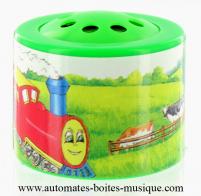 Boîtes électroniques avec cris d'animaux Boîte à meuh électronique avec bruitage de locomotive : boîte à tchou tchou