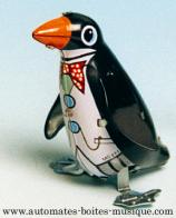 Jouets mécaniques en métal, tôle ou fer blanc non disponibles Jouet mécanique en métal, tôle et fer blanc : jouet mécanique pingouin