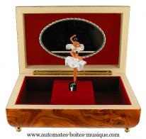 Boîtes à bijoux musicales avec ballerines Boîte à bijoux musicale avec ballerine dansante colorée - Mélodie Valse de l'empereur