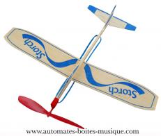 Objets de curiosité divers Avion automate volant : avion automate à hélice avec moteur élastique