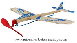 Objets de curiosité divers Avion automate volant : avion automate à hélice avec moteur élastique
