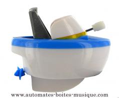 Petits automates mécaniques Automate véhicule flottant : bateau automate flottant blanc