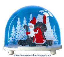 Boules à neige classiques non musicales fabriquées en Allemagne Boule à neige classique non musicale allemande : boule à neige en plastique avec Père Noël