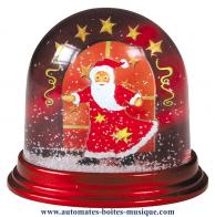 Boules à neige non musicales fabriquées en Allemagne (sur commande) Boule à neige classique non musicale allemande : boule à neige en plastique avec Père Noël