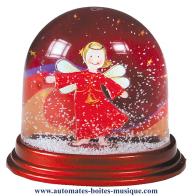 Boules à neige classiques non musicales fabriquées en Allemagne Boule à neige classique non musicale allemande : boule à neige en plastique avec ange