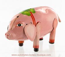 Jouets mécaniques en métal, tôle ou fer blanc Jouet mécanique en métal, tôle et fer blanc : jouet mécanique cochon marcheur