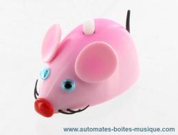 Petits automates mécaniques Automate animal marcheur mécanique : automate souris mécanique rose
