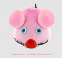 Petits automates mécaniques Automate animal marcheur mécanique : automate souris mécanique rose
