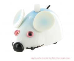 Petits automates mécaniques Automate animal marcheur mécanique : automate souris mécanique blanche et bleue