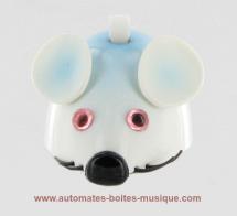 Petits automates mécaniques Automate animal marcheur mécanique : automate souris mécanique blanche et bleue