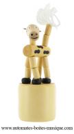 Jouets en bois avec articulation par pression Jouet en bois articulé petite taille : jouet en bois articulé vache