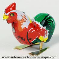 Jouets mécaniques en métal, tôle ou fer blanc Jouet mécanique en métal de collection : jouet mécanique coq