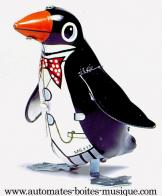 Jouets mécaniques en métal, tôle ou fer blanc non disponibles Jouet mécanique en métal de collection : jouet mécanique pingouin