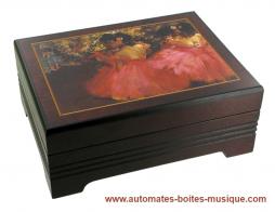 Boîtes à bijoux musicales avec photo Boîte à bijoux musicale sans ballerine avec photo gravée d'un tableau de Degas