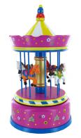 Carrousels musicaux miniatures en bois Carrousel musical miniature en bois : carrousel musical miniature jaune/lilas