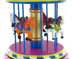 Carrousels musicaux miniatures en bois Carrousel musical miniature en bois : carrousel musical miniature jaune/lilas