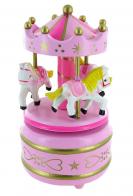 Carrousels musicaux miniatures en bois Carrousel musical miniature en bois : carrousel musical miniature rose