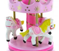 Carrousels musicaux miniatures en bois Carrousel musical miniature en bois : carrousel musical miniature rose