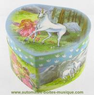 Boîtes à bijoux musicales avec fées Boîte à bijoux musicale avec fée : boîte à bijoux musicale bleue avec décor licorne (La flûte enchantée)
