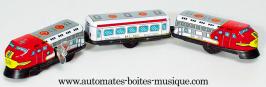 Jouets mécaniques en métal, tôle ou fer blanc Jouet mécanique en métal de collection : jouet mécanique train express