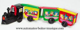 Jouets mécaniques en métal, tôle ou fer blanc non disponibles Jouet mécanique en métal, tôle et fer blanc : jouet mécanique train avec wagons