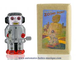 Jouets en métal, tôle ou fer blanc : robots mécaniques en métal Robot mécanique en métal, tôle et fer blanc : robot mécanique en métal "Mini robot marcheur gris"