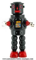 Jouets mécaniques en métal, tôle ou fer blanc non disponibles Robot mécanique en métal, tôle et fer blanc : robot mécanique en métal "Robot Robby noir"