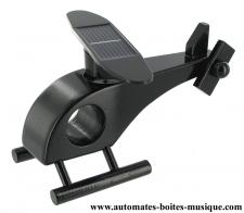 Jouets hélicoptères solaires en bois Jouet mécanique en bois : jouet hélicoptère solaire en bois de couleur noire