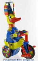 Jouets mécaniques en métal, tôle ou fer blanc non disponibles Jouet mécanique en métal, tôle et fer blanc agrafé : jouet mécanique "Canard sur tricycle"