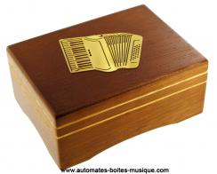 Petites boîtes à musique en bois Boîte à musique économique : boîte à musique avec décor en laiton : "Accordéon"