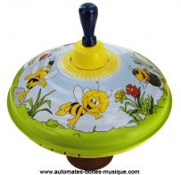 Jouets mécaniques en métal, tôle ou fer blanc non disponibles Jouet mécanique en métal, tôle et fer blanc : jouet toupie hurlante avec Maya l'abeille et ses amis.