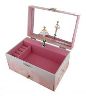 Boîtes à bijoux musicales avec ballerines Boîte à bijoux musicale Trousselier en bois avec ballerine tournante - Nocturne (Paul Mauriat)