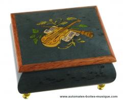 Petites boîtes à musique en bois Petite boîte à musique traditionnelle de 18 lames : boîte à musique avec marqueterie Instruments de musique