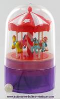 Les plus petits carrousels musicaux miniatures du monde Carrousel musical miniature en résine : très petit carrousel musical miniature rouge et violet