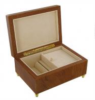 Boîtes à bijoux musicales en bois naturel fabriquées en Italie (18 et 30 lames) Boîte à bijoux musicale en bois : boîte à bijoux musicale de 18 lames avec simple plaquage
