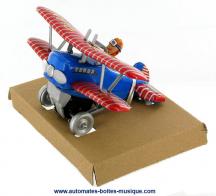 Jouets mécaniques en métal, tôle ou fer blanc non disponibles Jouet mécanique en métal, tôle et fer blanc : jouet mécanique "Avion looping"