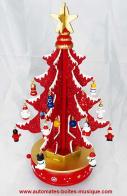 Boîtes à musique de Noël Boîte à musique animée : boîte à musique sapin de Noël (sapin rouge scintillant)