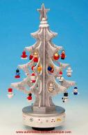 Boîtes à musique sapins de Noël Boîte à musique animée : boîte à musique sapin de Noël (sapin blanc scintillant)