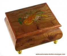Petites boîtes à musique en bois Petite boîte à musique traditionnelle de 18 lames: boîte à musique avec marqueterie Instruments de musique